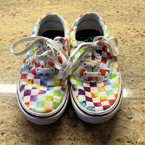 Vans authentic multi colored checkered shoes women 5
